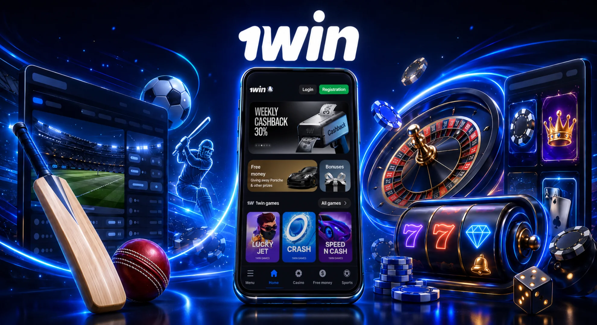 1win India online casino games and cricket sports betting overview