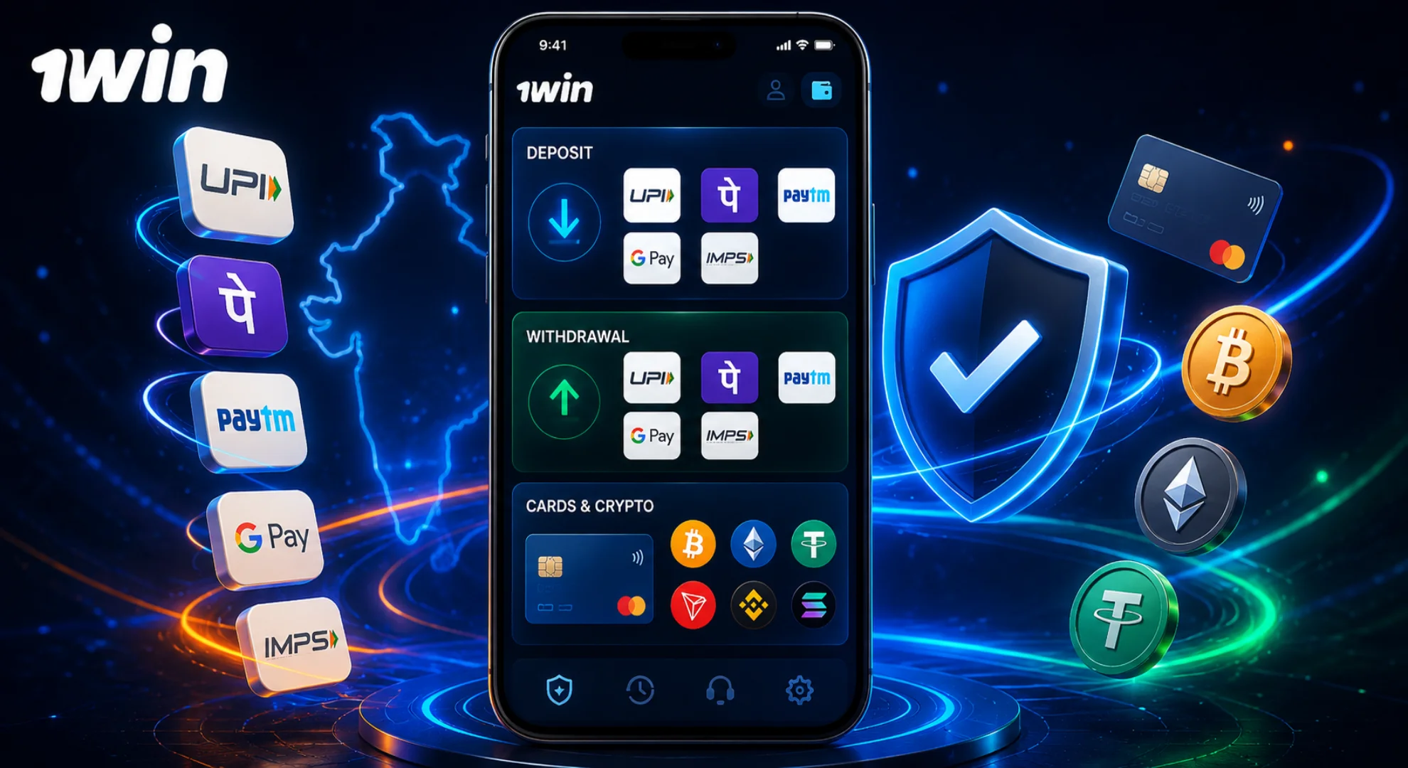 1win India deposit and withdrawal methods with INR and local payments