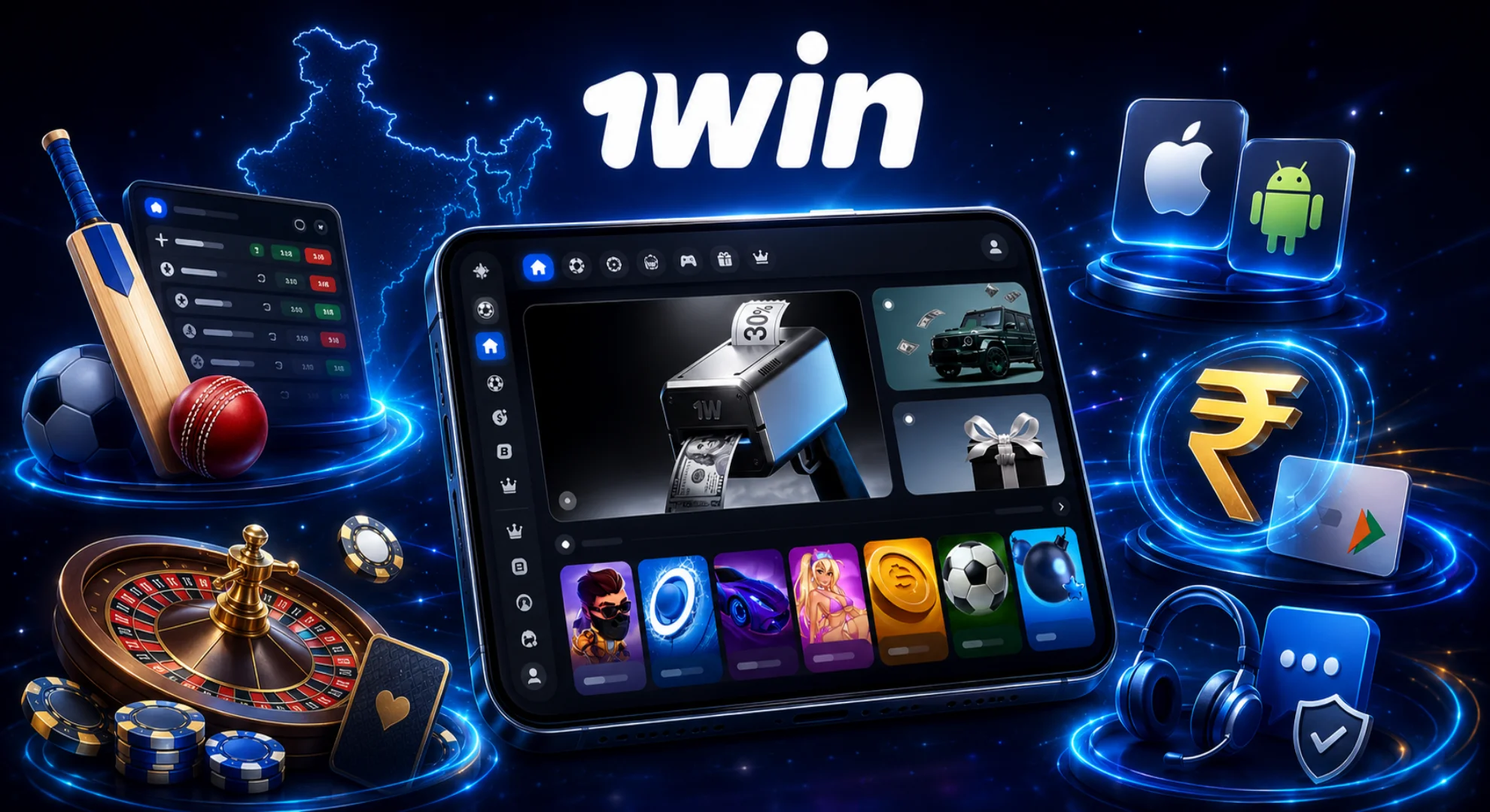 1win India platform overview with casino sportsbook app and INR payments
